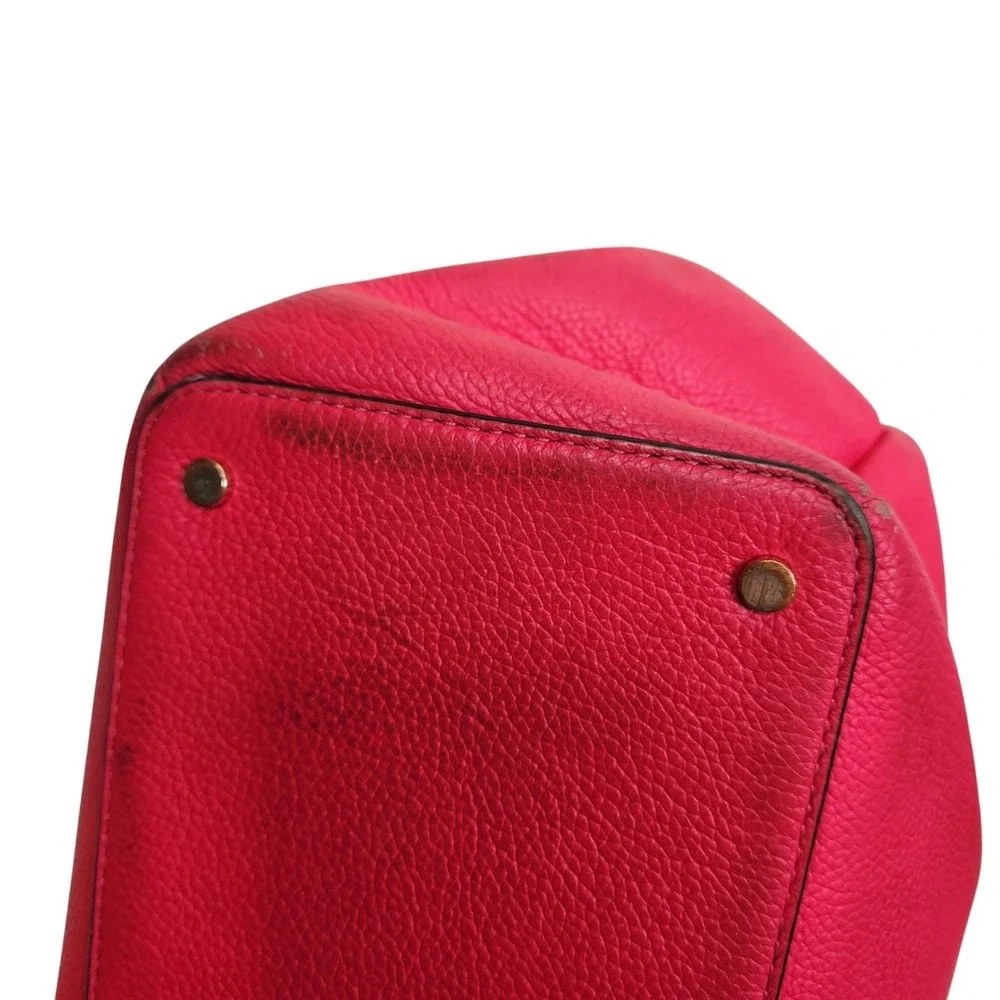 KATE SPADE Tote Bag Womens Large Pink Leather Triple Compartment Shoulder Purse